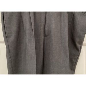 Ralph Lauren Total Comfort Men Grey Wool Pleated/Cuffed Pants Sz 40x32